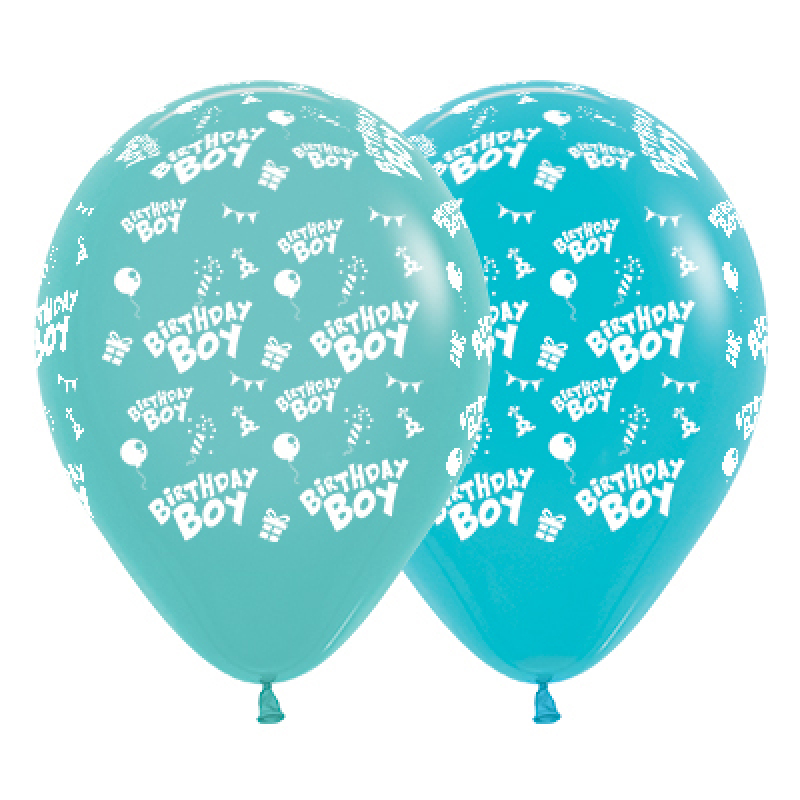 Sempertex 30cm Birthday Boy Fashion Aquamarine & Caribbean Blue Latex