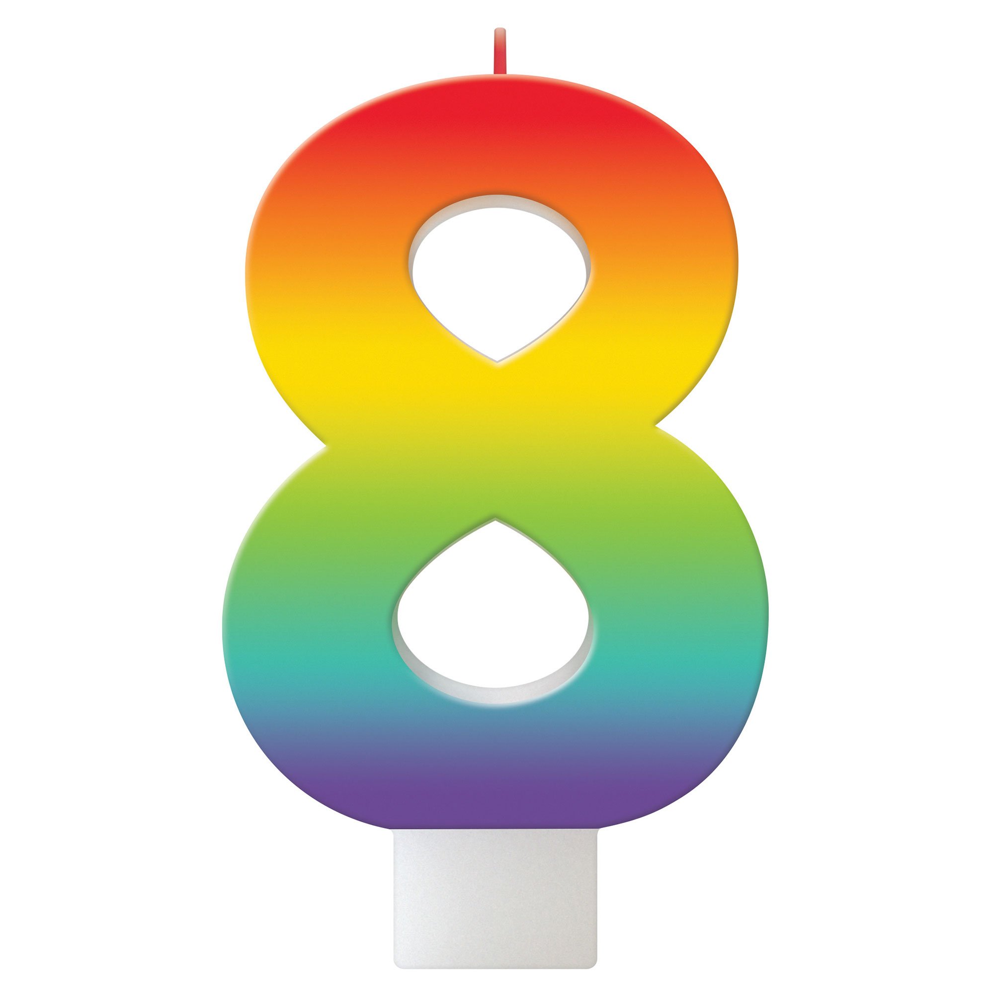 Birthday Celebration Rainbow Candle Number #8 : Amscan Asia Pacific