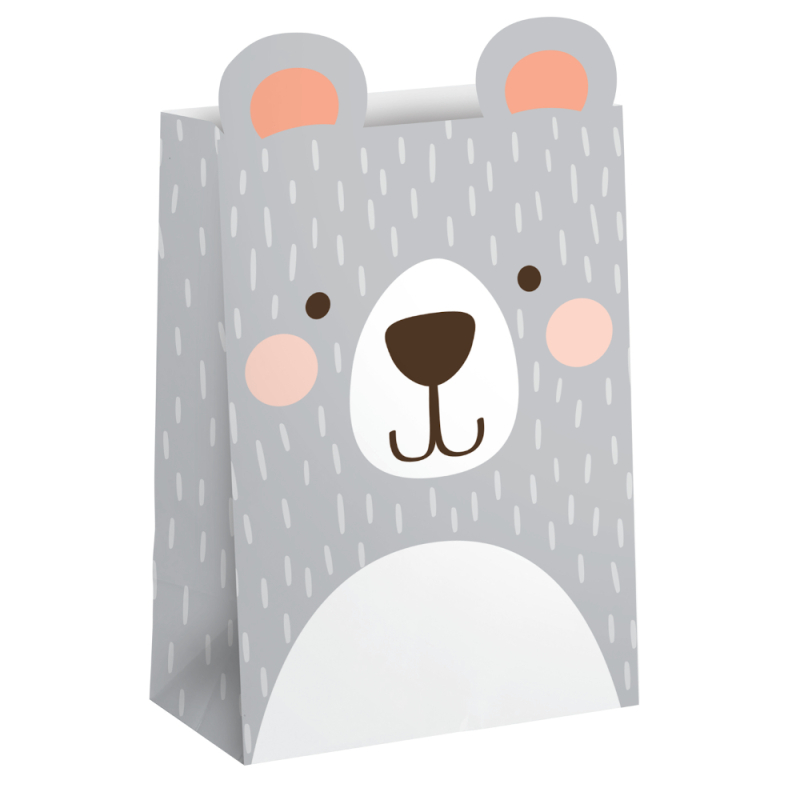 1st Birthday Bear Paper Treat Bags 20cm X 11cm Amscan Asia Pacific