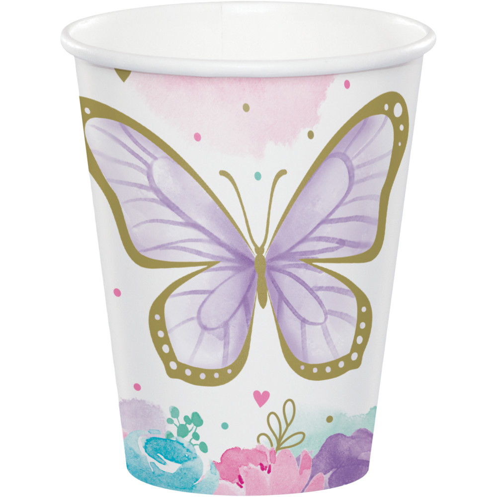 Flowers and Butterflies Collection amscan Paper Cups 1st Birthday Girl 