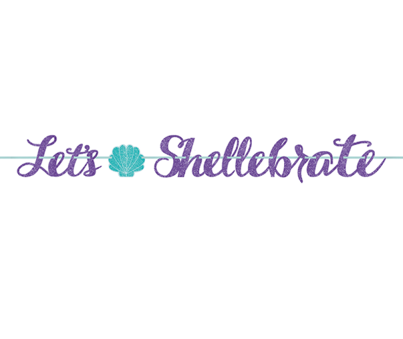 mermaid wishes glitter ribbon letter banner amscan asia