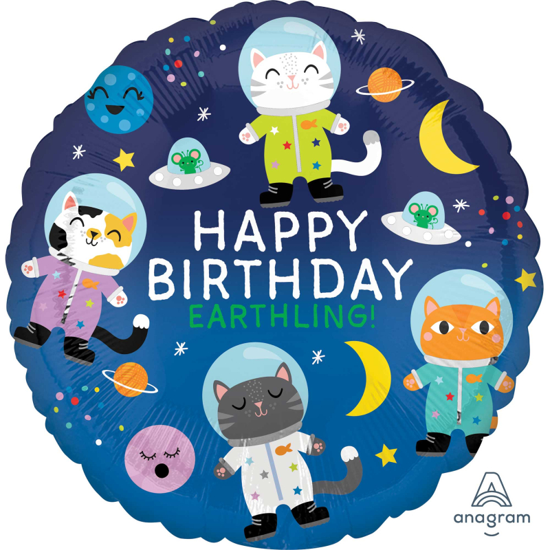45cm Standard HX Happy Birthday Space Cats S40 : Amscan Asia Pacific 45cm Standard HX Happy Birthday Space Cats S40 : Amscan Asia Pacific