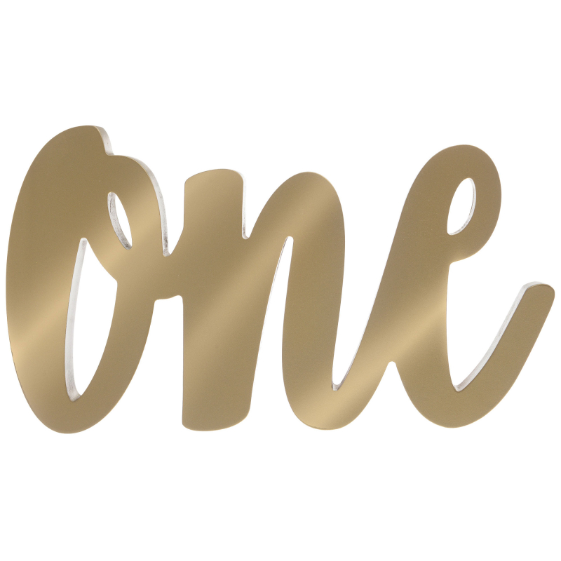 1st Birthday one Gold MDF Standing Sign : Amscan Asia Pacific